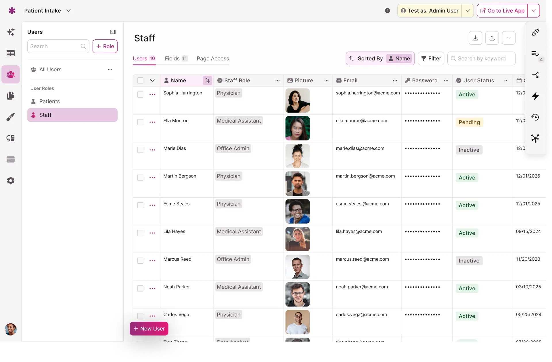Configure users and roles